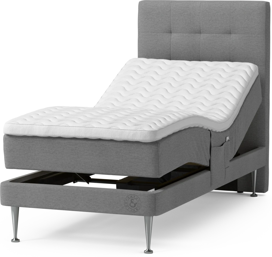 Särö Comfort - Ställbar säng, enkelsäng med bäddmadrass, sängben och Bris sänggavel