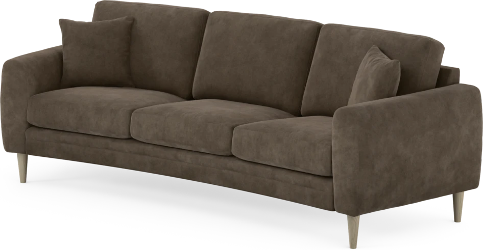 Eden - 3-sits soffa svängd - Brun