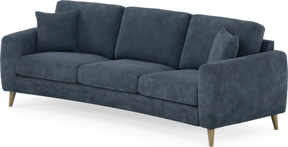 Eden - 3-sits soffa svängd - Blå