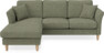 Eden - 2-sits soffa med schäslong - Grön