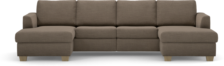 Friday - 2-sits soffa med två schäslonger - Brun