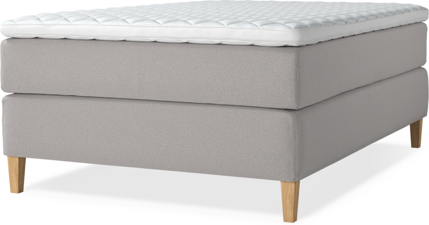 Delux Exclusive - Kontinentalsäng, enkelsäng 140 cm med bäddmadrass - Grå