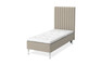 Sense Delux - Ramsäng, enkelsäng med bäddmadrass Sleep Delux vit - Beige