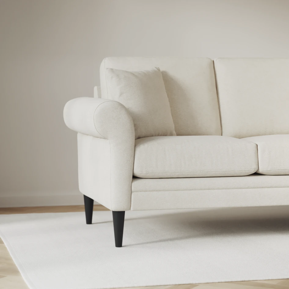Eden - 3-sits soffa svängd - Vit