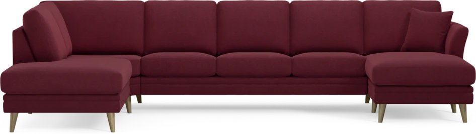 Eden - 3-sits soffa med divan vänster och schäslong höger - Röd