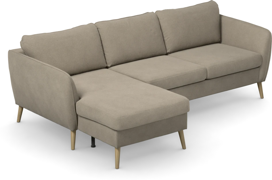 County - 3-sits soffa med flyttbar schäslong - Beige