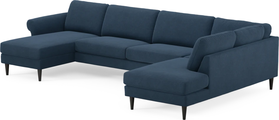 Bridge - 3-sits soffa med schäslong vänster och divan höger - Blå