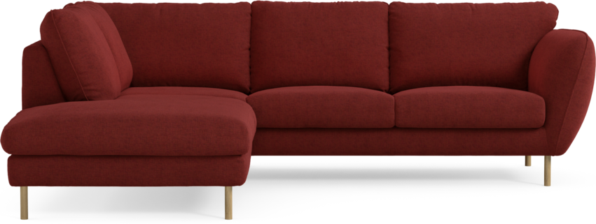 Madison Lux - 2-sits soffa med divan vänster - Röd