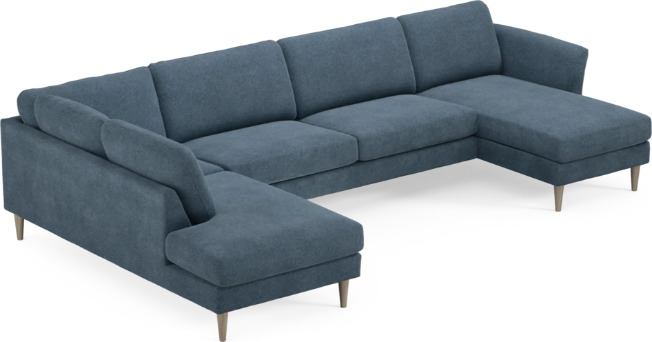 Bridge - 3-sits soffa med divan vänster och schäslong höger - Blå