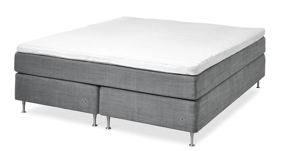 Cape Farewell Comfort - Kontinentalsäng, dubbelsäng med bäddmadrass Fiord Soft - Grå