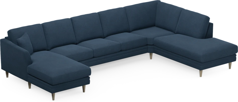 Eden - 3-sits soffa med schäslong vänster och divan höger - Blå