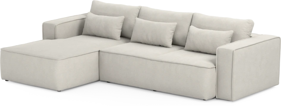 Ide - Bäddsoffa 3-sits med schäslong vänster - Vit