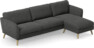 Bridge - 3-sits soffa med schäslong höger - Svart