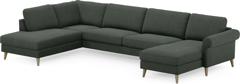 Bridge - 3-sits soffa med divan vänster och schäslong höger - Grön