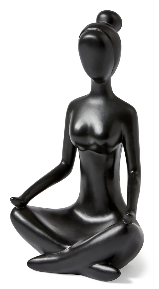 Yoga - Prydnadsföremål, 20x12x30 cm - Svart