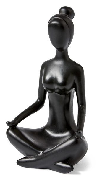 Yoga - Prydnadsföremål, 20x12x30 cm - Svart