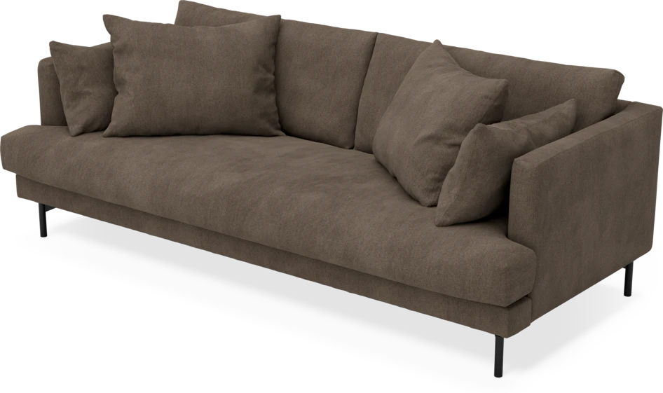 Harper - 3-sits soffa, hel dyna - Brun