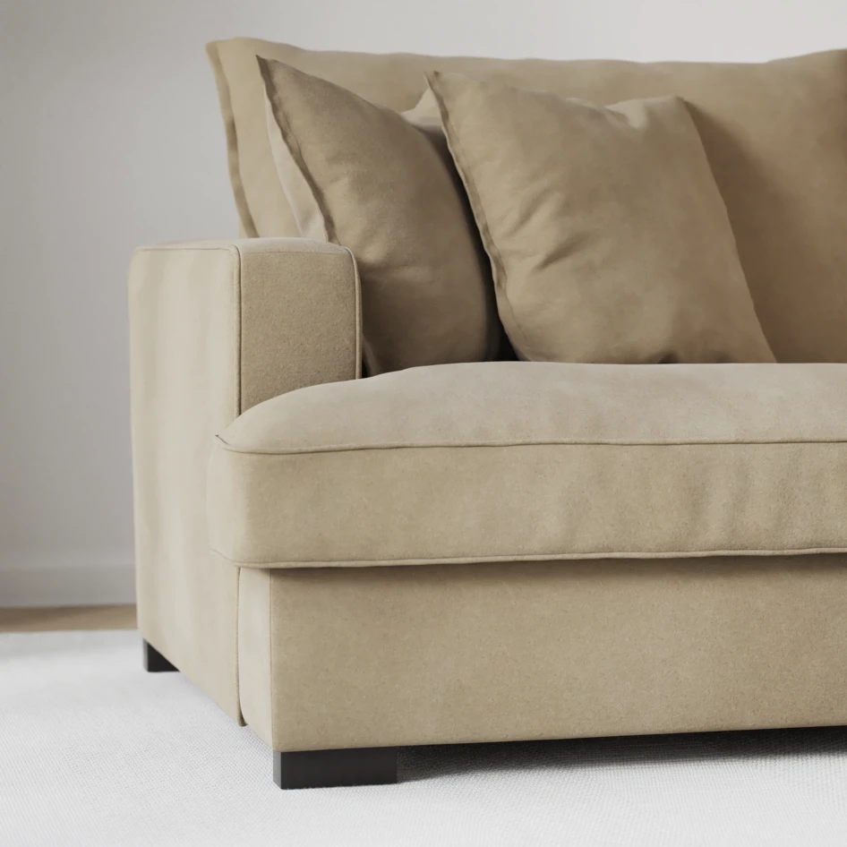 Mila - 3-sits soffa med divan vänster, hel dyna - Beige