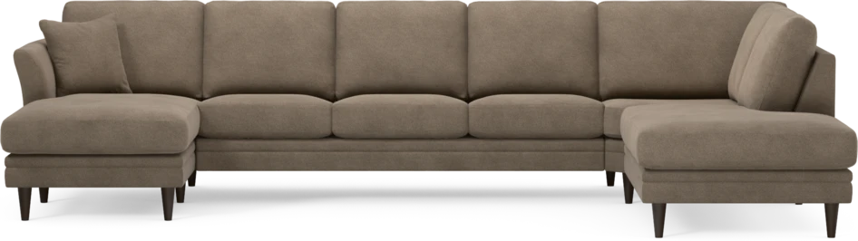 Eden - 3-sits soffa med schäslong vänster och divan höger - Brun