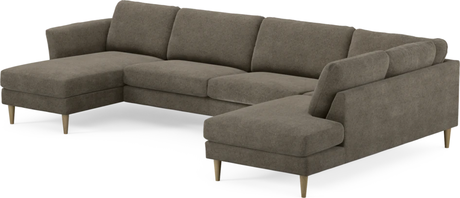 Bridge - 3-sits soffa med schäslong vänster och divan höger - Brun