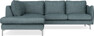 Madison - 2-sits soffa med divan vänster - Turkos