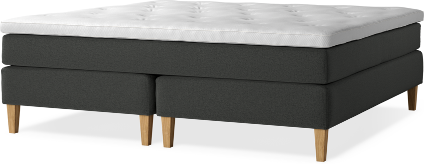 Delux Sense - Kontinentalsäng, dubbelsäng med bäddmadrass - Grå