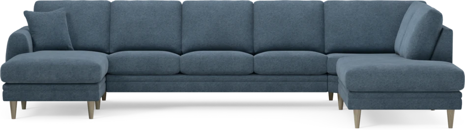 Eden - 3-sits soffa med schäslong vänster och divan höger - Blå