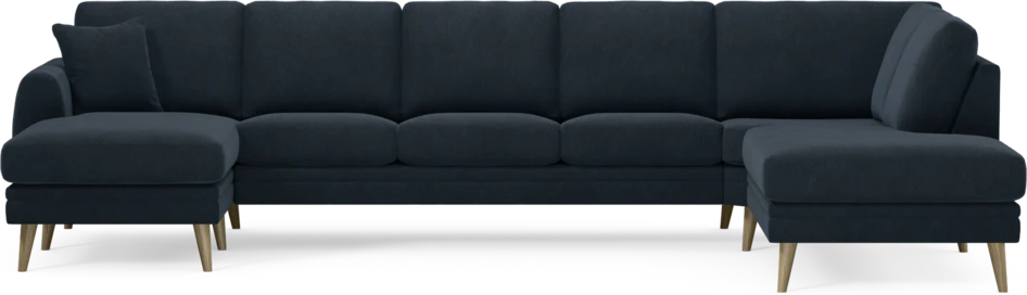 Eden - 3-sits soffa med schäslong vänster och divan höger - Blå