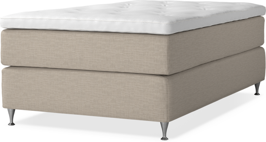 Delux Exclusive - Kontinentalsäng, enkelsäng 120 cm med bäddmadrass - Beige