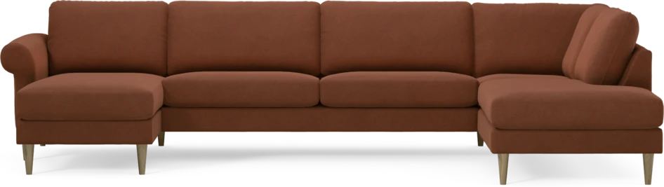 Bridge - 3-sits soffa med schäslong vänster och divan höger - Orange