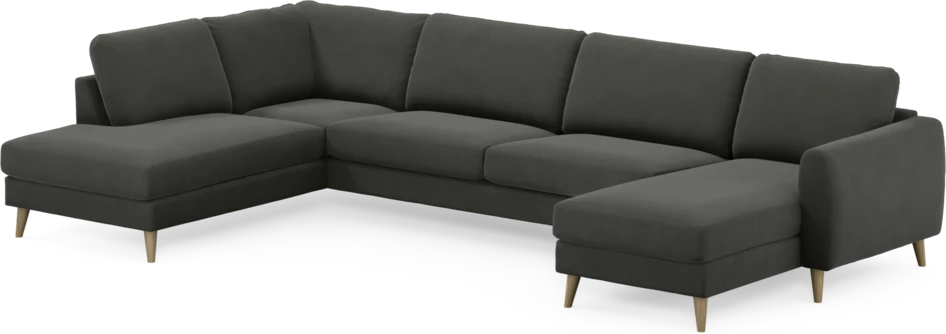 Bridge - 3-sits soffa med divan vänster och schäslong höger - Grå