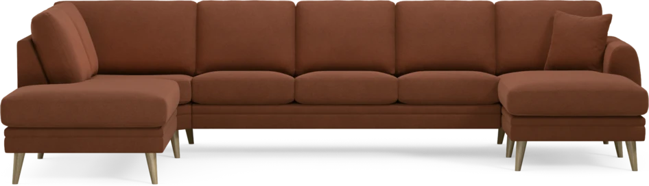 Eden - 3-sits soffa med divan vänster och schäslong höger - Orange