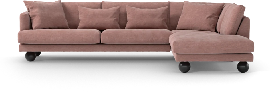 Harper - 3-sits soffa med divan höger - Rosa