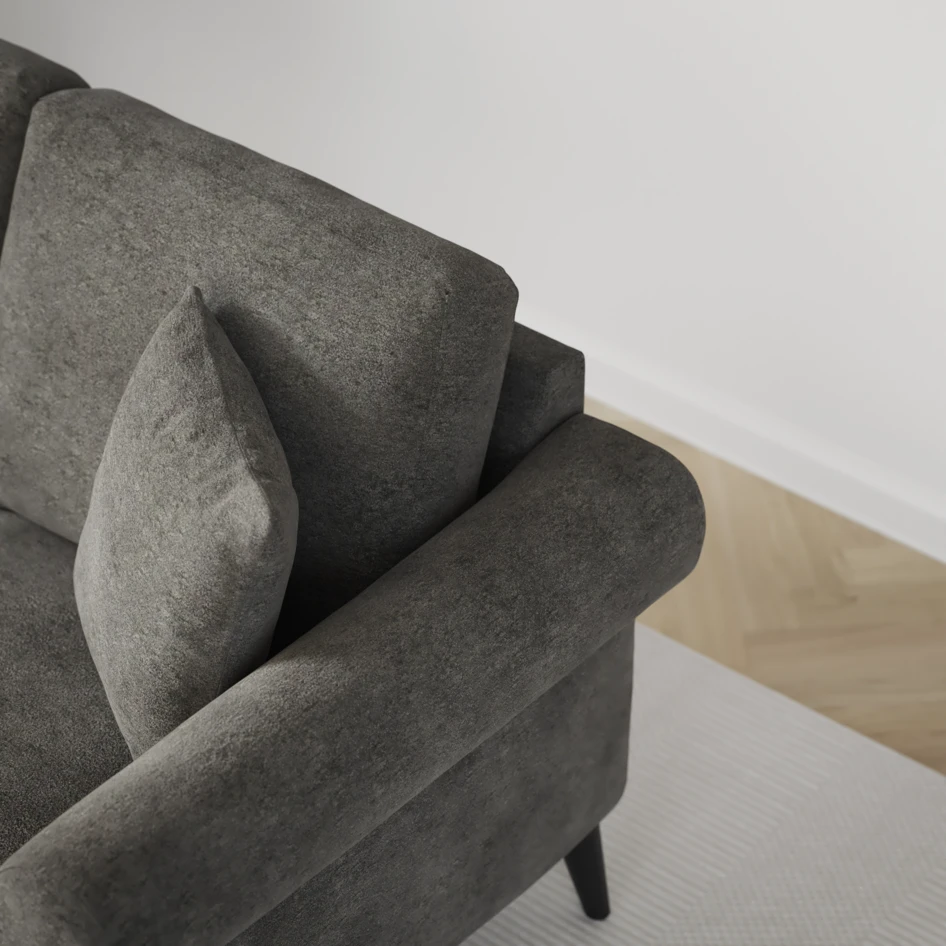 Eden - 3-sits soffa svängd - Grå