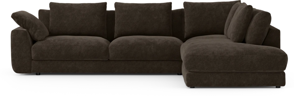 Amie - 3-sits med divan höger - Brun