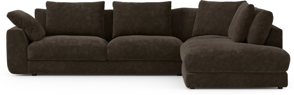 Amie - 3-sits med divan höger - Brun