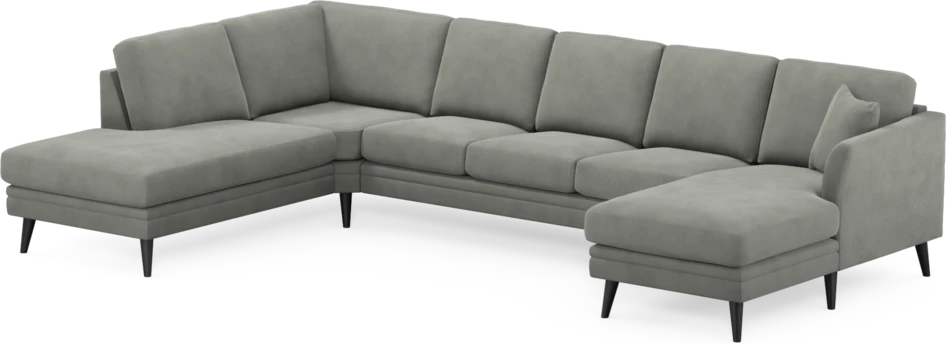 Eden - 3-sits soffa med divan vänster och schäslong höger - Grå