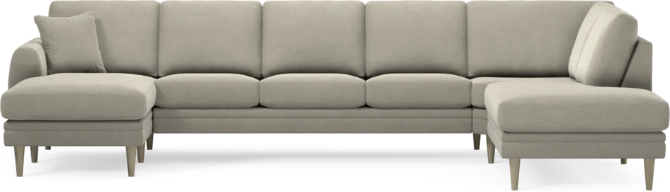 Eden - 3-sits soffa med schäslong vänster och divan höger - Brun