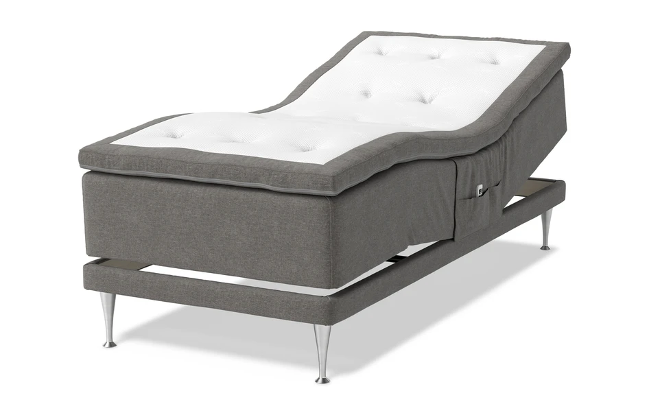 Sense Delux - Ställbar säng, enkelsäng med bäddmadrass Sleep Delux - Grå