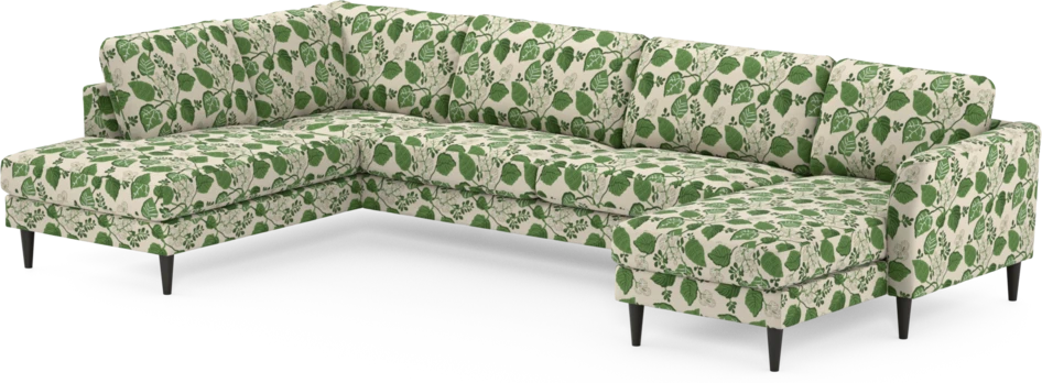 Bridge - 3-sits soffa med divan vänster och schäslong höger - Grön