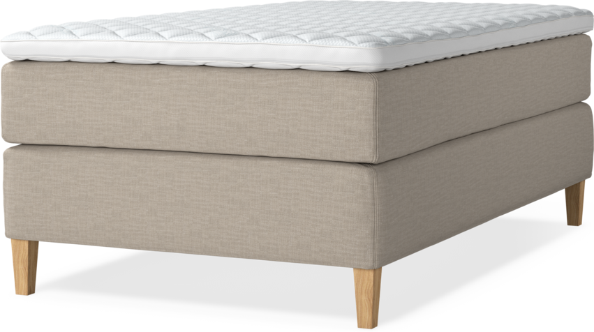 Delux Dream - Kontinentalsäng, enkelsäng 120 cm med bäddmadrass - Beige