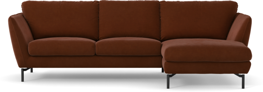Madison - 2-sits soffa med schäslong höger - Orange