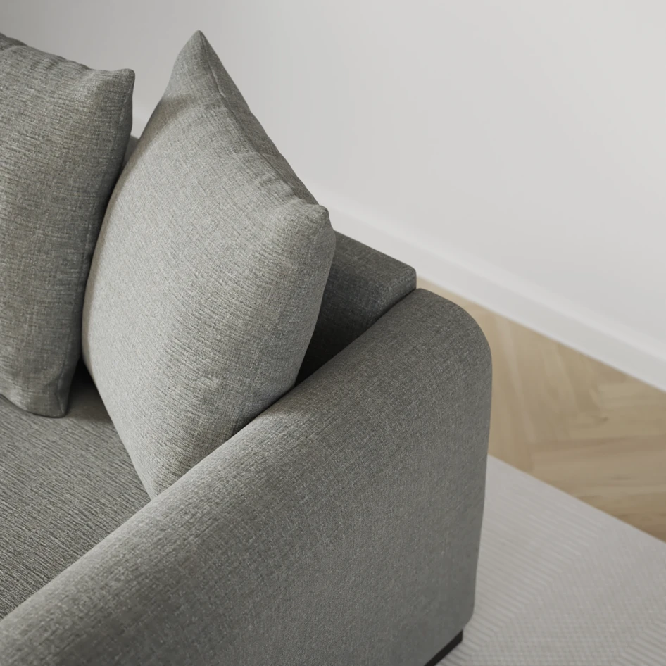 Town - 3-sits soffa med schäslong vänster - Grå