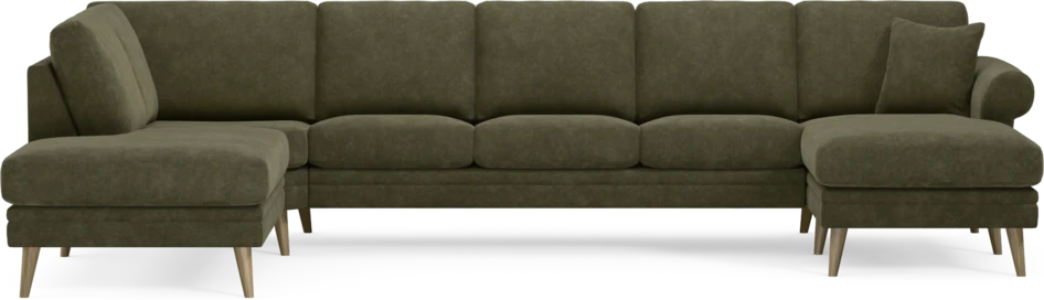 Eden - 3-sits soffa med divan vänster och schäslong höger - Grön