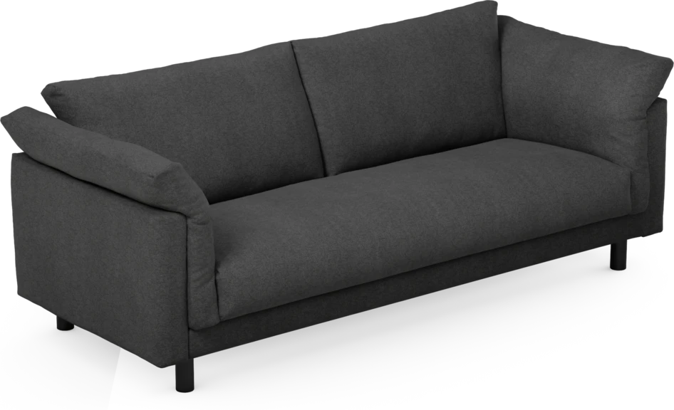Cherrie - 3-sits soffa, hel dyna, fast klädsel - Svart