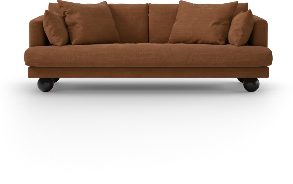 Harper - 3-sits soffa, hel dyna - Orange