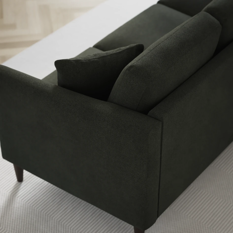 Eden - 3-sits soffa med schäslong vänster och divan höger - Grön
