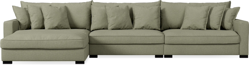 Rossi - 4-sits soffa med schäslong XL vänster - Grön