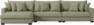 Rossi - 4-sits soffa med schäslong XL vänster - Grön