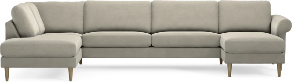 Bridge - 3-sits soffa med divan vänster och schäslong höger - Brun